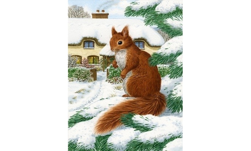 Image 1: Carolines Treasures ASA2014GF Red Squirrel & Cottage Flag