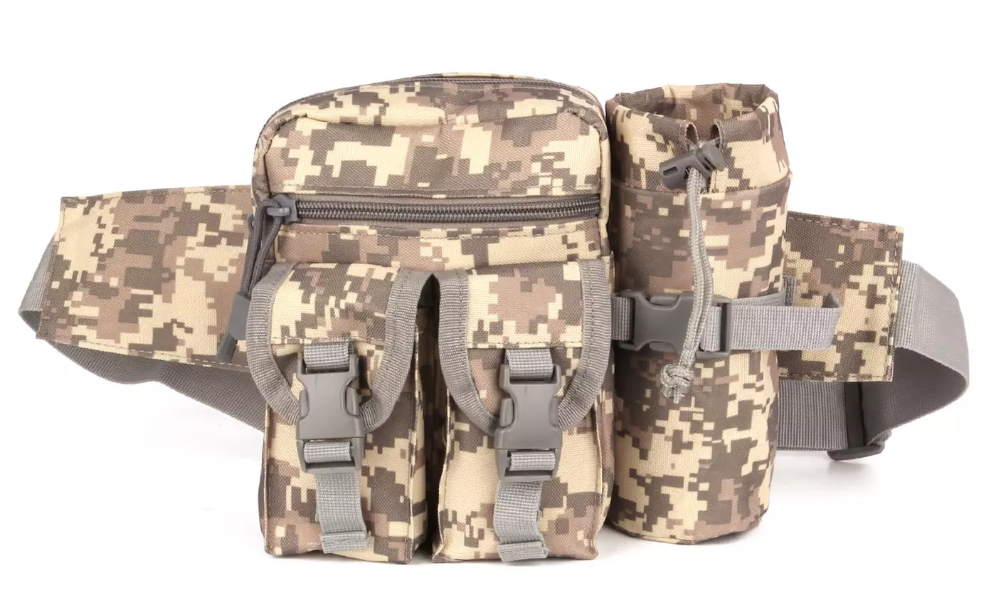 Military Waist Bag Hiking Travel Fanny Pack with Adjustable Strap