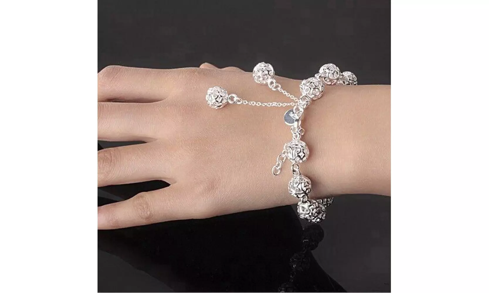 925 Sterling Silver Jewelry Lady Pastoral Style Bracelet Jewelry  - Primary Image