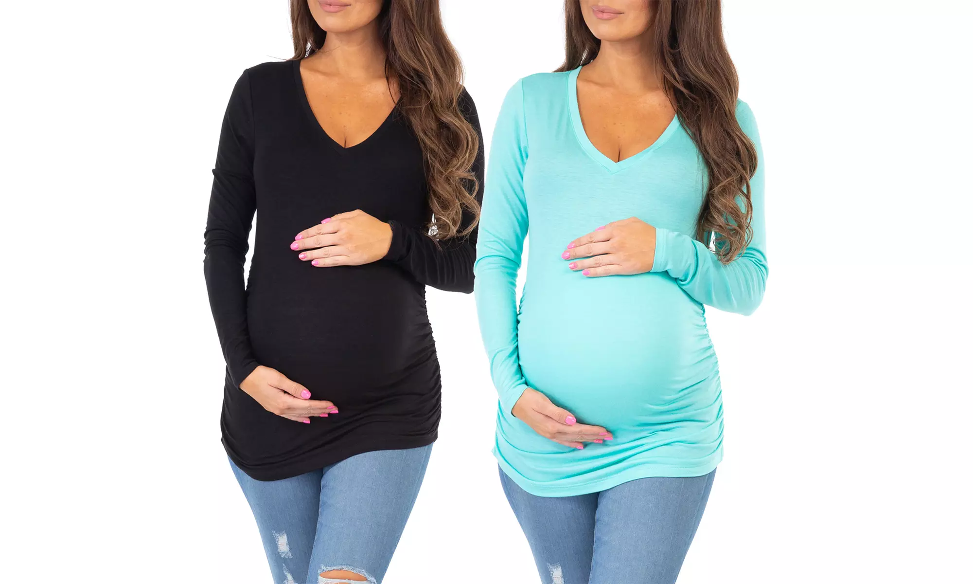 2-Pack Women's Maternity Long Sleeve T-Shirts - Primary Image