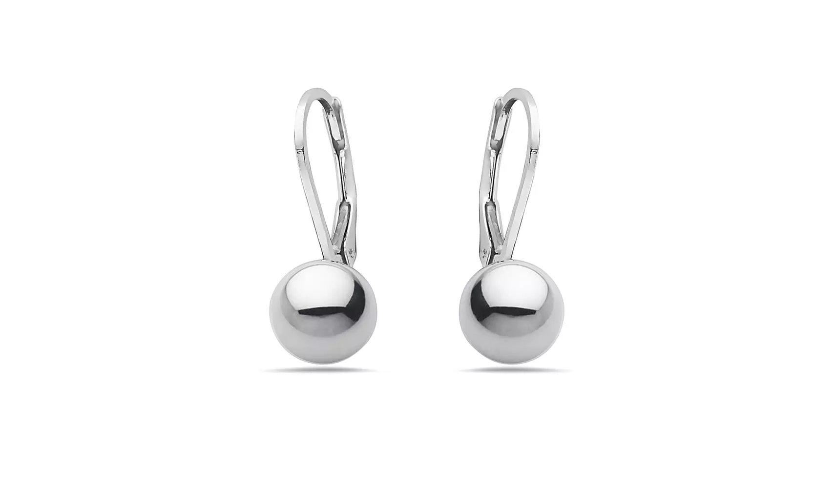 Sterling silver Lever back Ball drop earrings ( Multiple sizes )