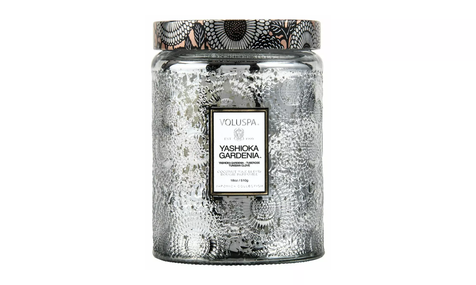 Voluspa Yashioka Gardenia Large Glass Candle 100 hour (18 oz / 510 g) - Primary Image