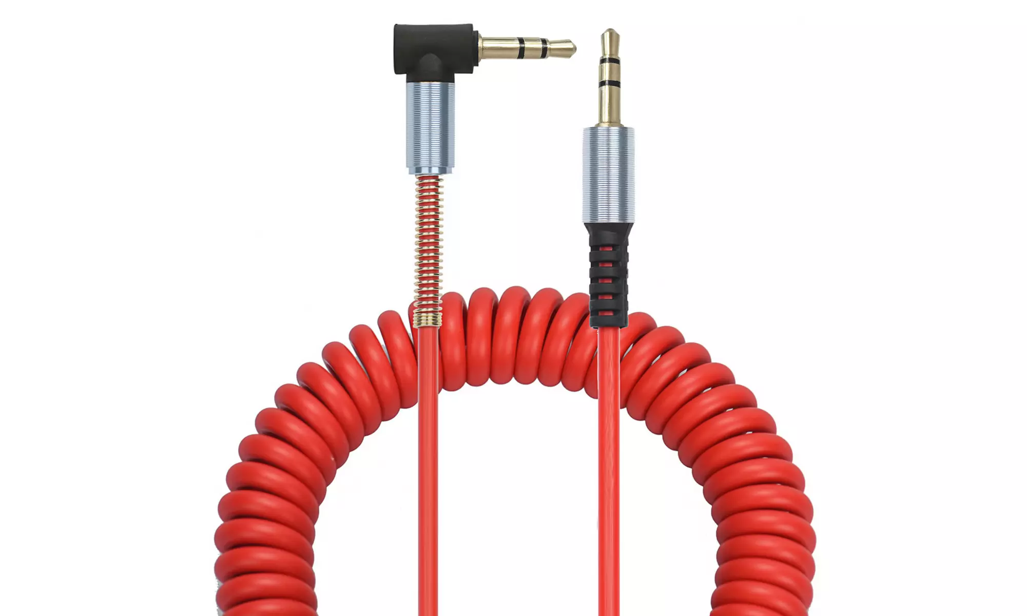 2x 3.5mm Male to M Aux Cable Cord L-Shaped Right Angle Car Audio Headphone Jack - Primary Image