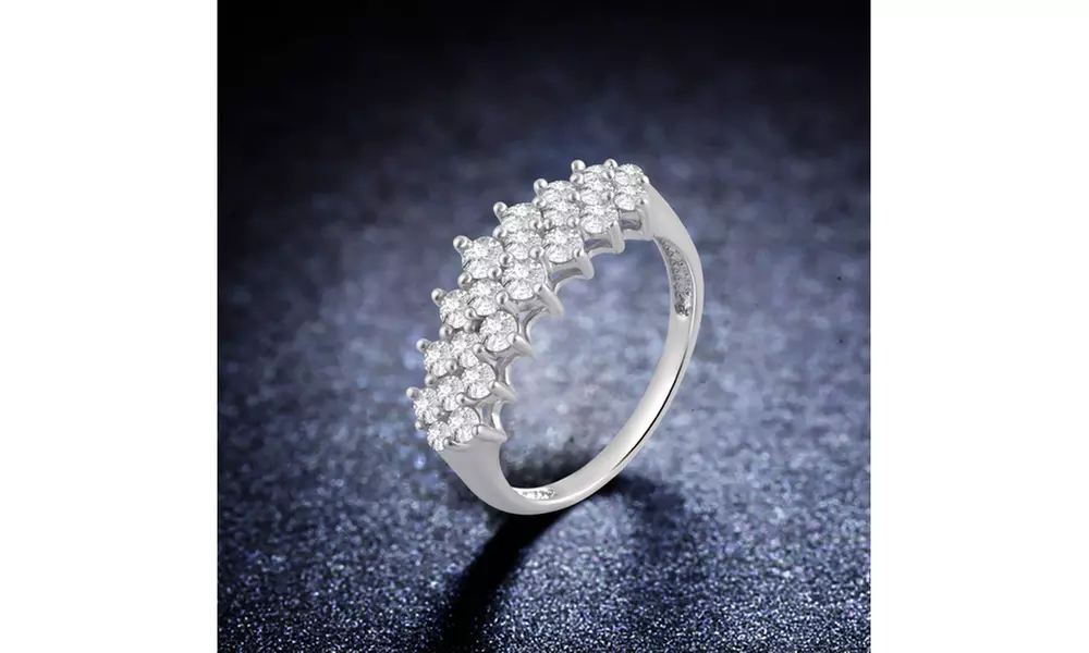 1 CTTW Diamond Pyramid Anniversary Ring in Sterling Silver by DiamondMuse - Primary Image