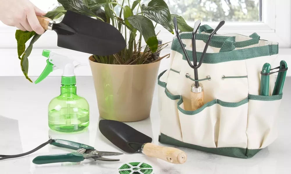 Pure Garden 8 Piece Garden Tool and Tote Set - Primary Image