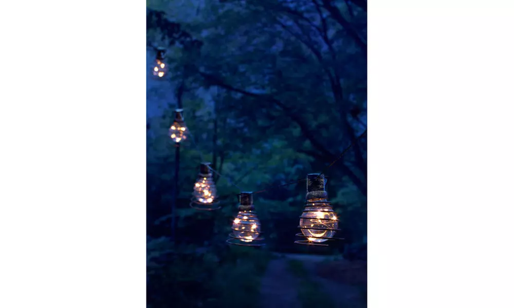 Moonrays 91140 Solar Powered Vintage Bulb String Lights, Galaxy Swirl - Second Medium