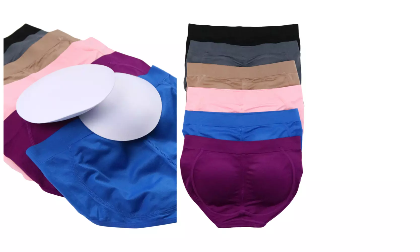 (6 Pack) Women's Enhancing Butt Boosting Padded Bikini Panties