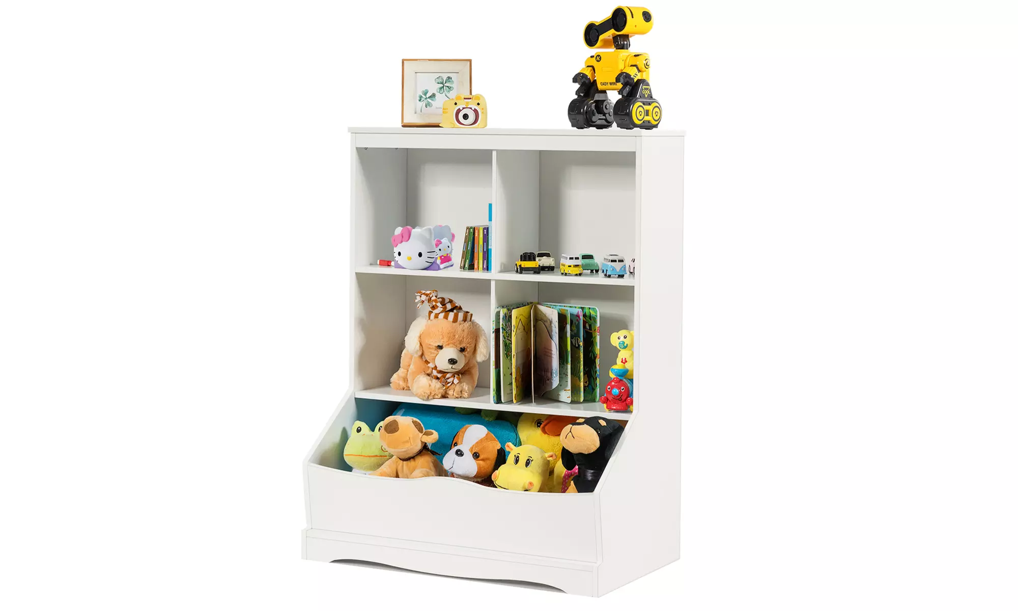 Costway 3-Tier Children's Multi Bookcase Toy Storage Bin Floor Cabinet - Primary Image