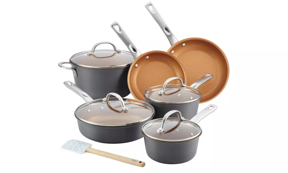 Ayesha Curry Home Collection Hard Anodized Aluminum Cookware Set 11pc - Primary Image