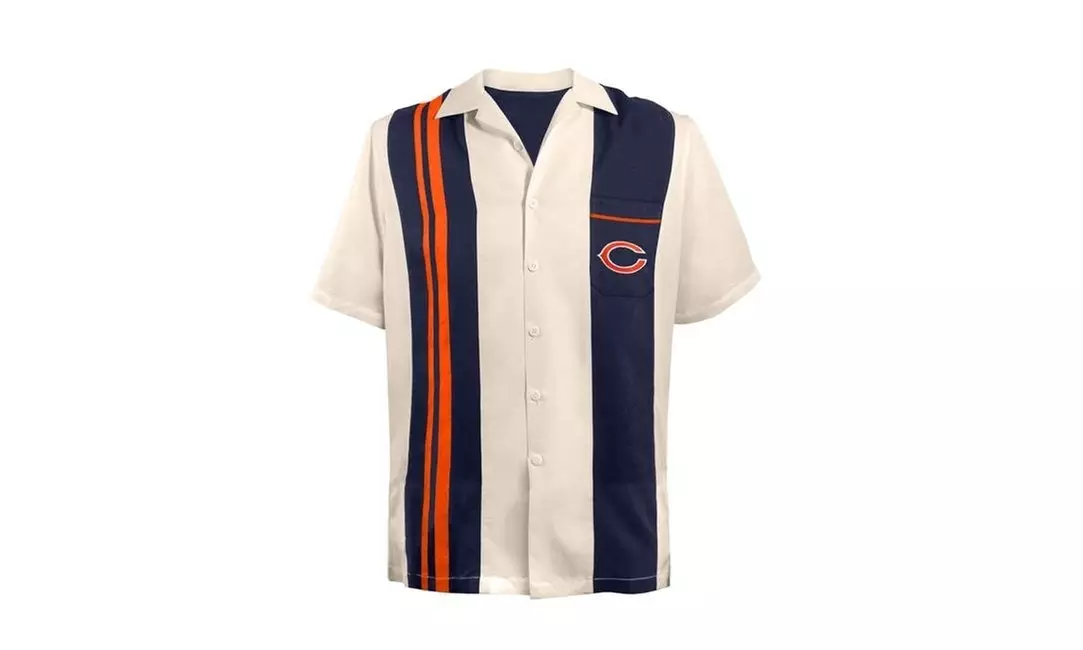 Little Earth 300632-BEAR-L Bowling Shirt Spare Chicago Bears - Large - Primary Image