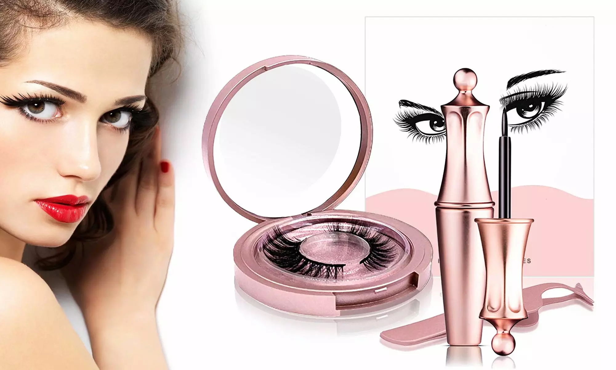 Magnetic Eyeliner with 3D Magnetic Eyelashes & Tweezers Waterproof Kit - Primary Image