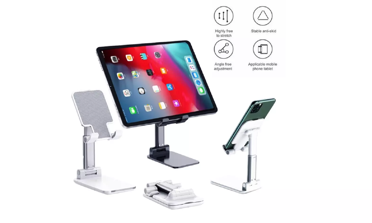 Adjustable Cell Phone Tablet Stand Desktop Holder Mount Mobile Phone iPad iPhone