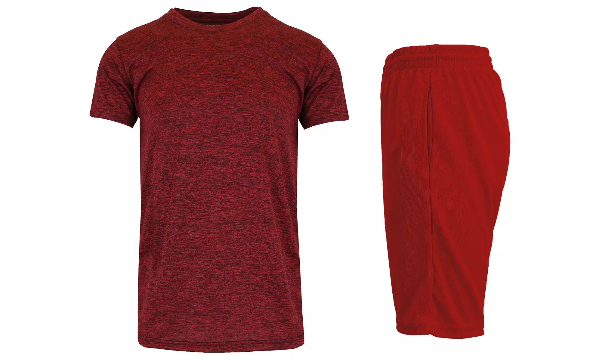 Men's Moisture Wicking Short Sleeve Tee & Mesh Shorts 2-Piece Top & Bottom Set
