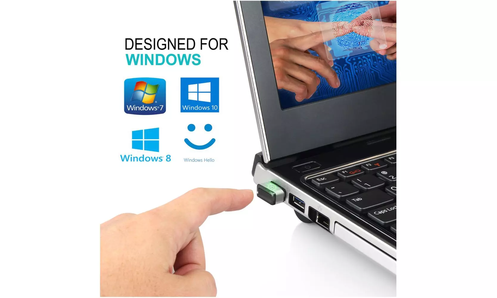 PQI USB Fingerprint Reader Security Lock Key Dongle for PC Windows Hello 10 8 7 - Second Medium