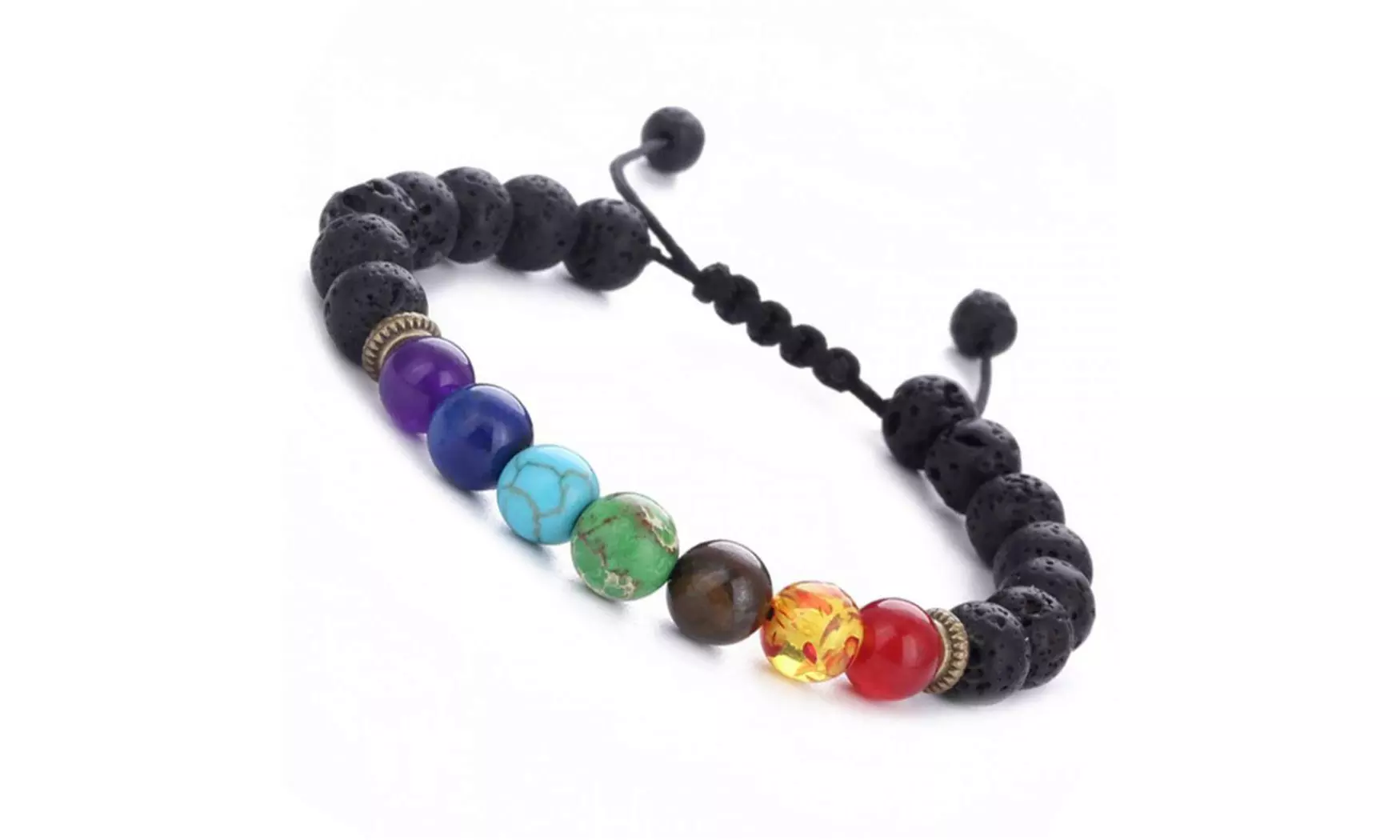 Adjustable 7 Chakra Healing Lava Stone Bead Bracelet and diffuser