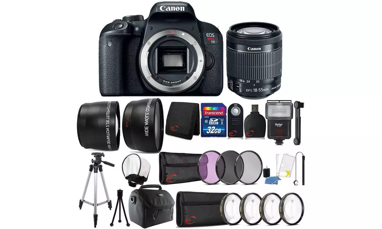 Canon EOS Rebel T7i 24.2MP Digital SLR Camera EF-S 18-55mm IS STM Bundle Options - Primary Image