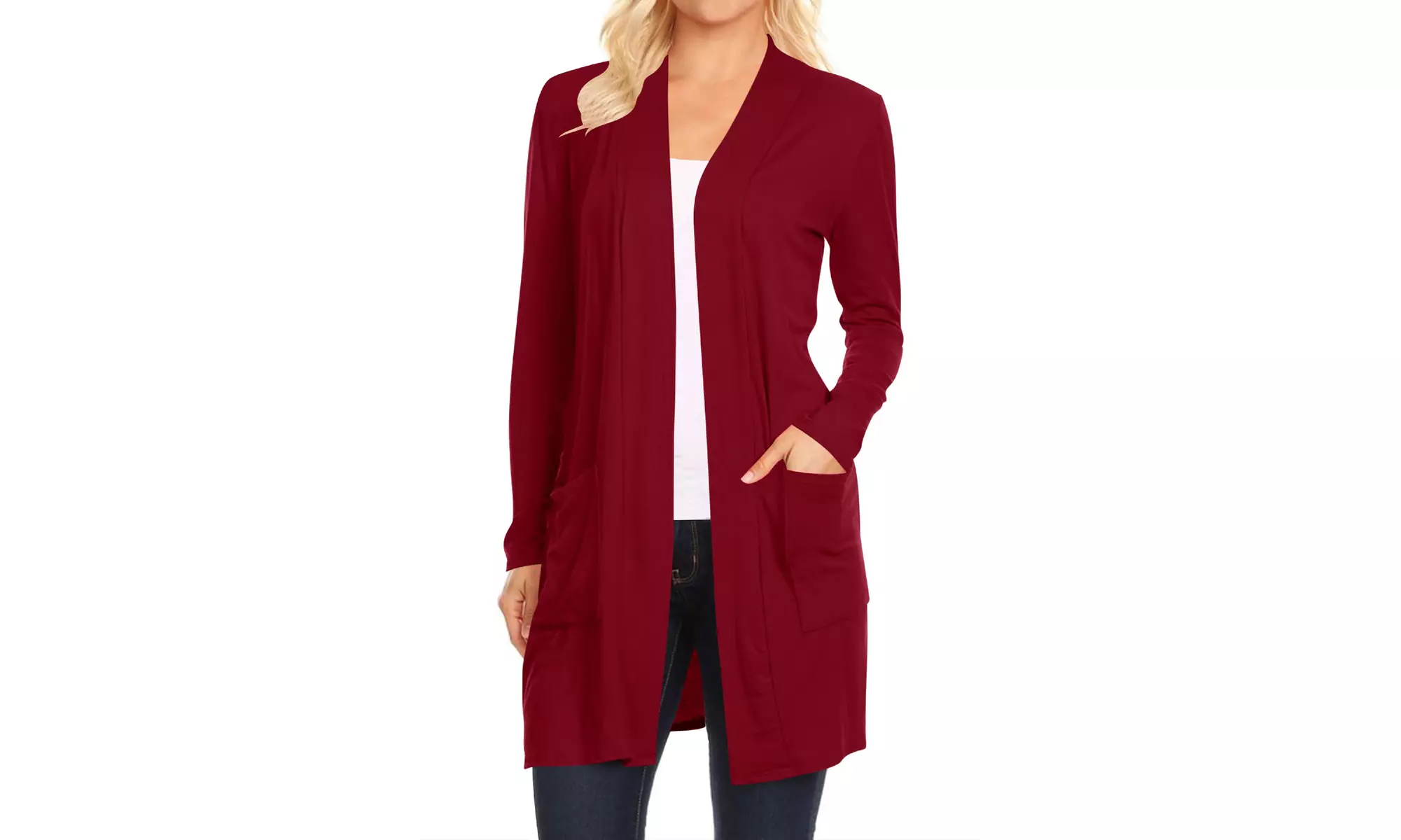 Women's Casual Long Sleeve Solid Open Cardigan