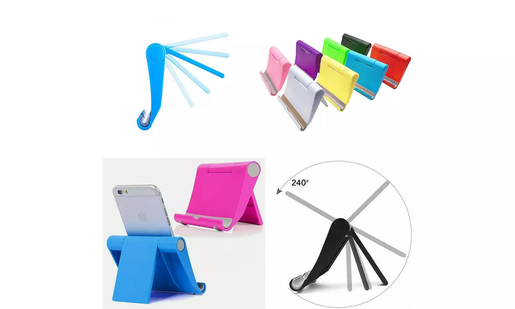 2 Pack Universal Cell Phone Stand Holder Foldable Desk Table Mount Adjustable  - Primary Image