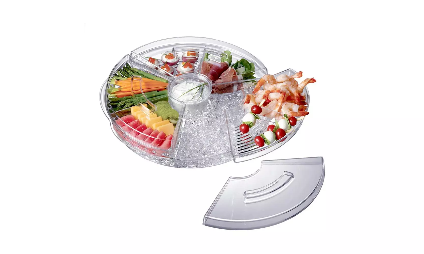 Prodyne Acrylic Tray Appetizers On Ice with Lids Keeps - AB5L - Primary Image