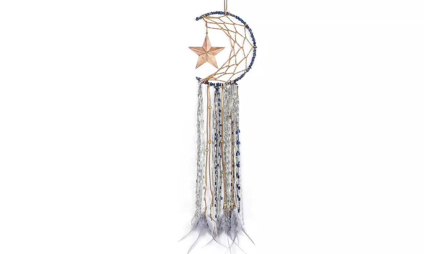 Macrame Star Moon Dream Catcher Boho Wall Hanging Ornament