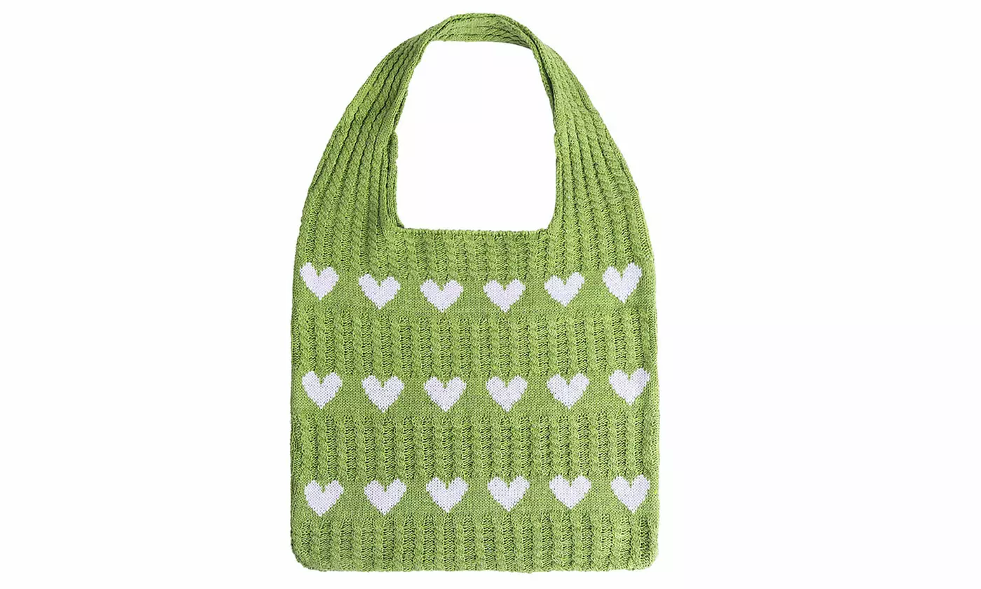 Women's Large Capacity Knitted Christmas Tote Bag