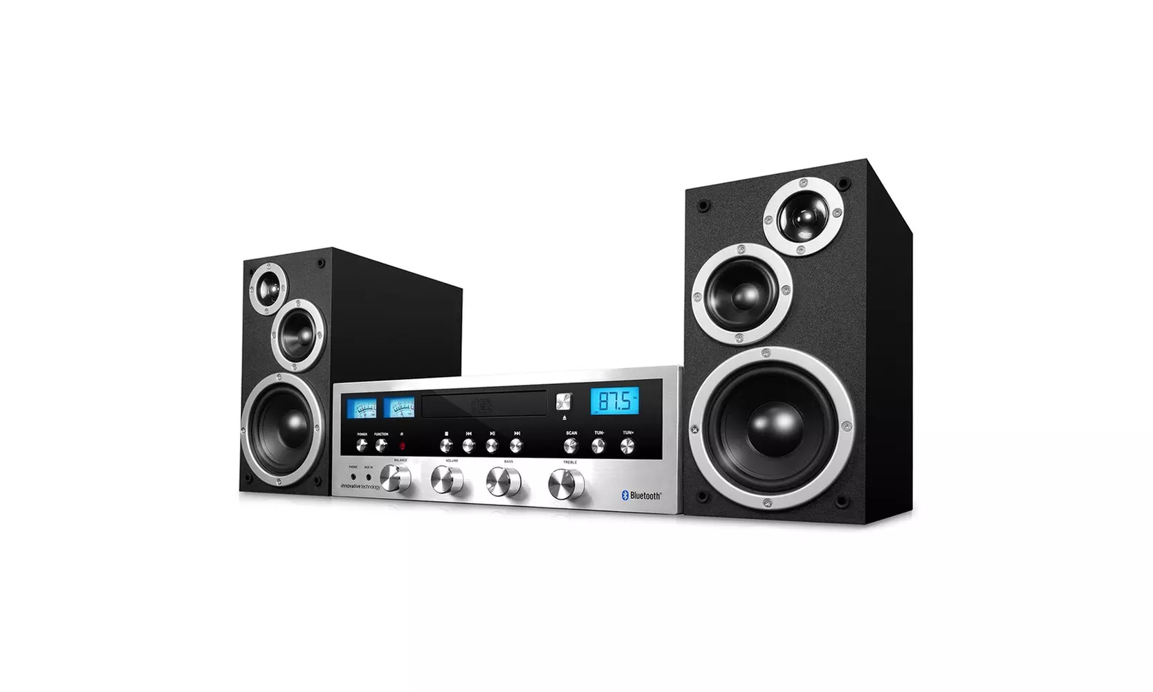 Innovative Technology Classic Retro Bluetooth Stereo System w/ CD Player - Primary Image
