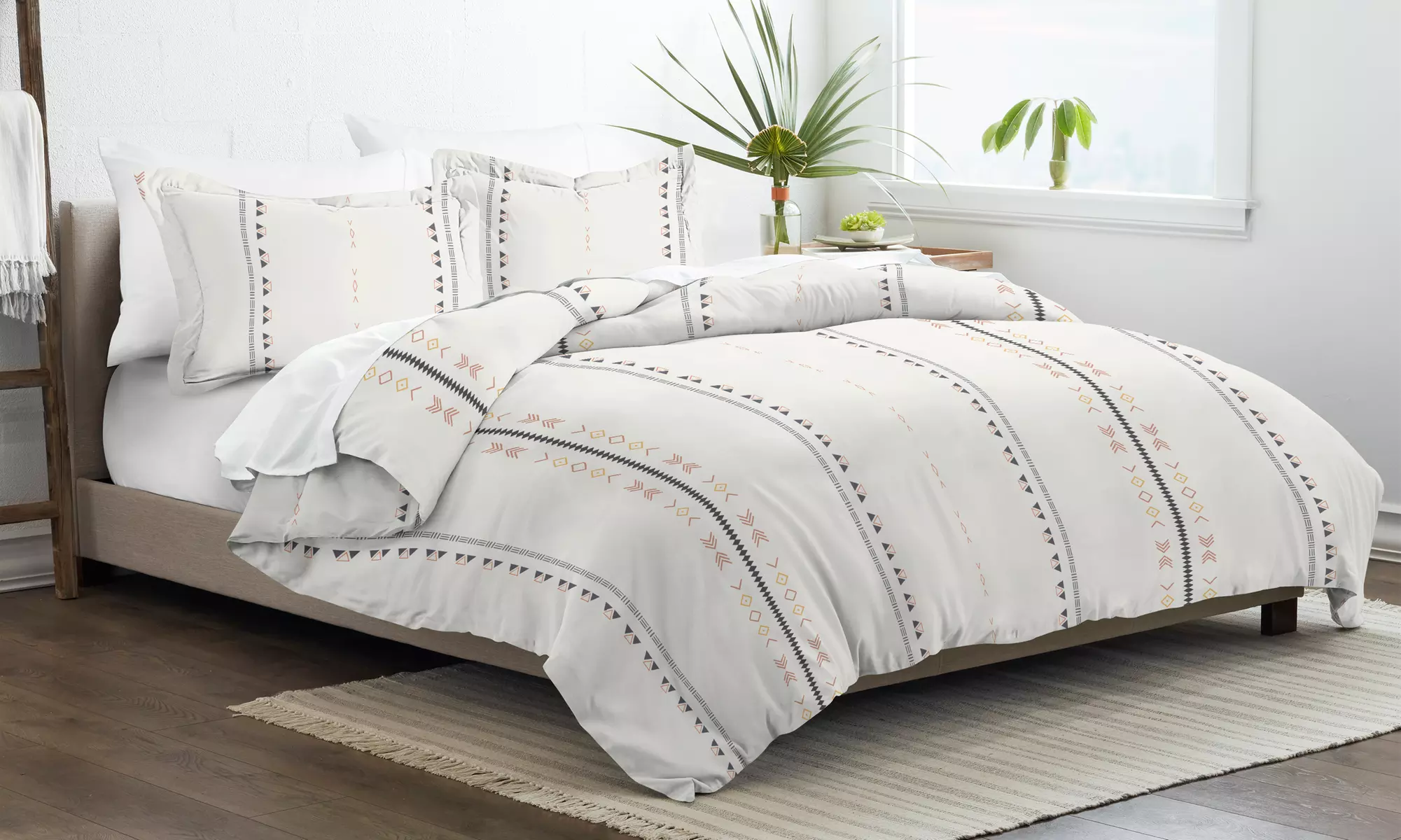 Home Collection Premium Ultra Soft Natural Geo Lines 3-Piece Duvet Cover Set - Second Medium