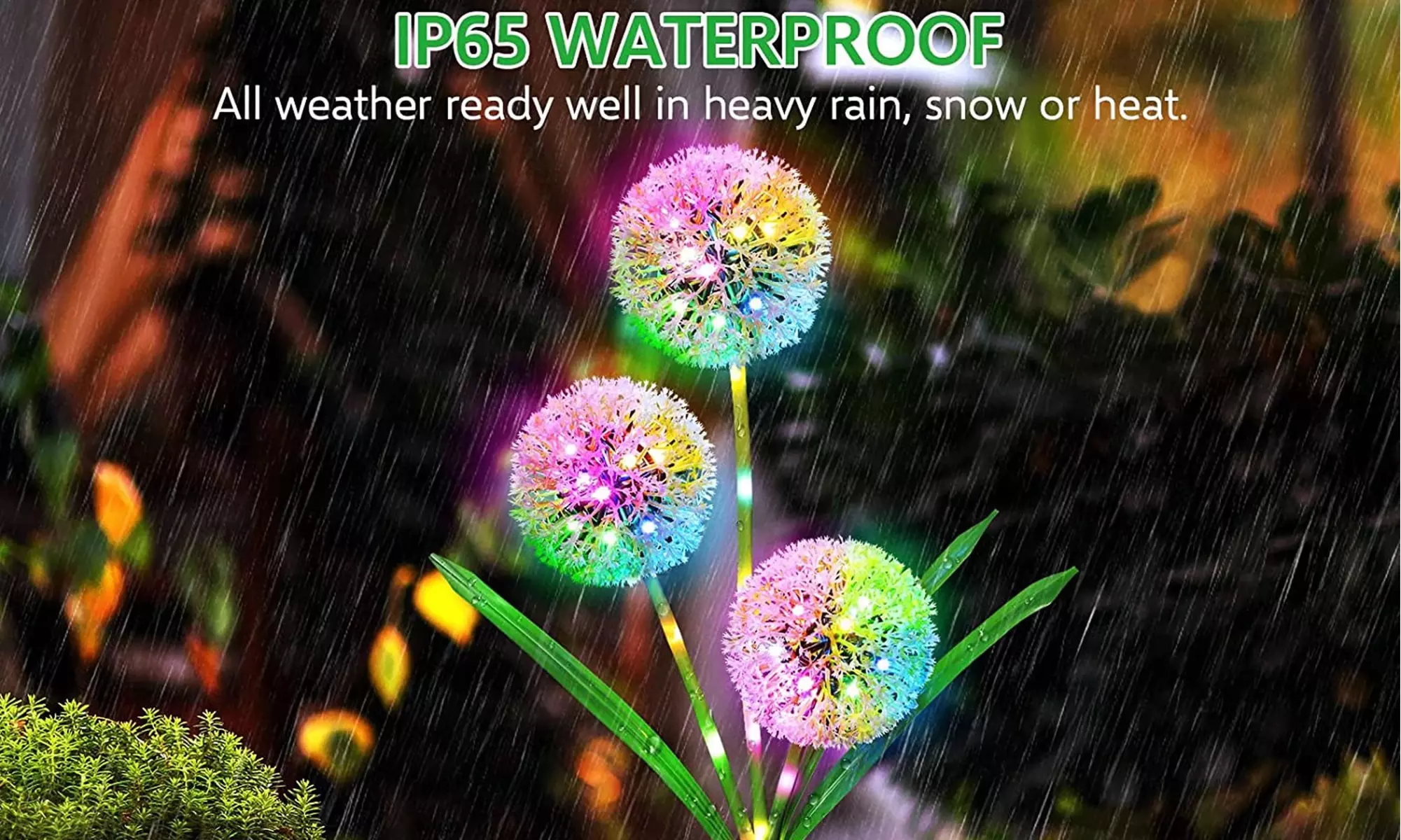 Solar Outdoor Garden Decor Colorful Solar Dandelion Stake Lights