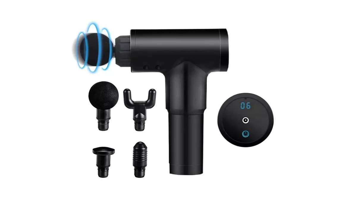 VivaSpa Handheld Deep Tissue Percussion Massager w/ 4 Attachments - Primary Image