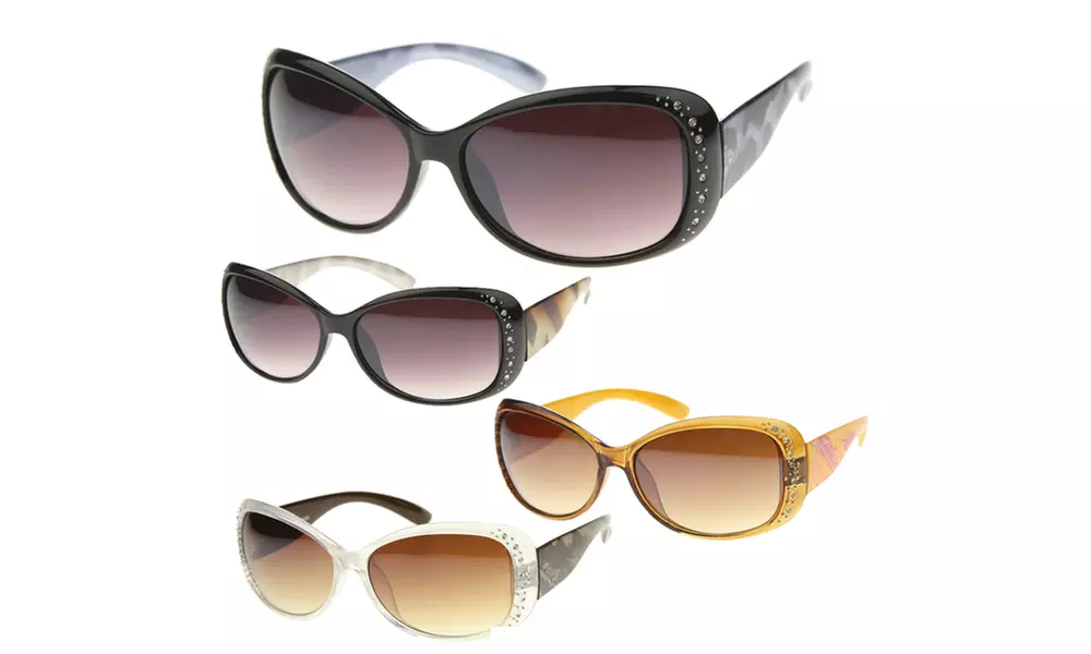 MLC Eyewear Vintage Fashion Butterfly Frame Rhinestone Sunglasses S61NGW3141 - Primary Image