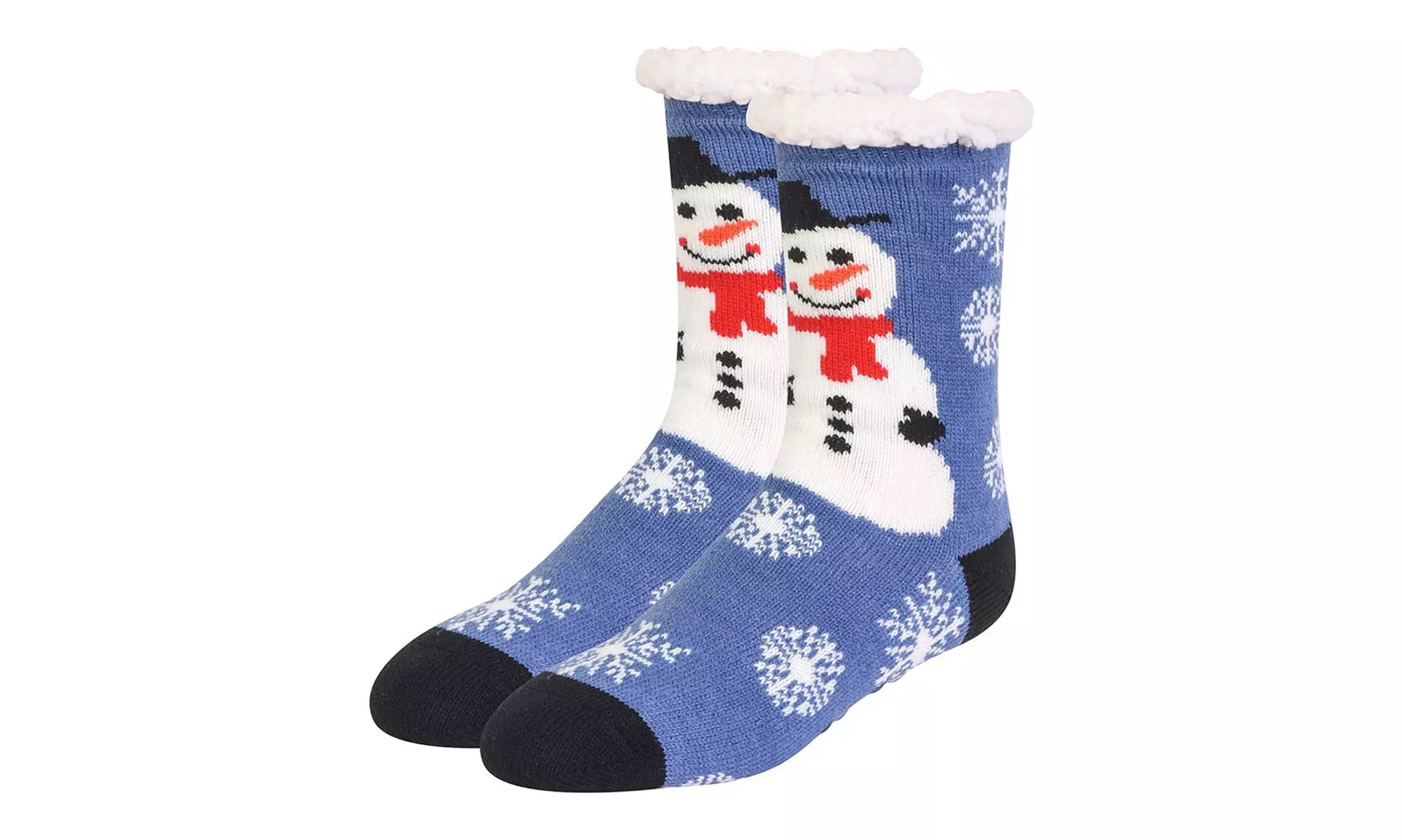 Women's Sherpa Fleece Lined Christmas Cozy Fuzzy Slipper Socks With Grippers