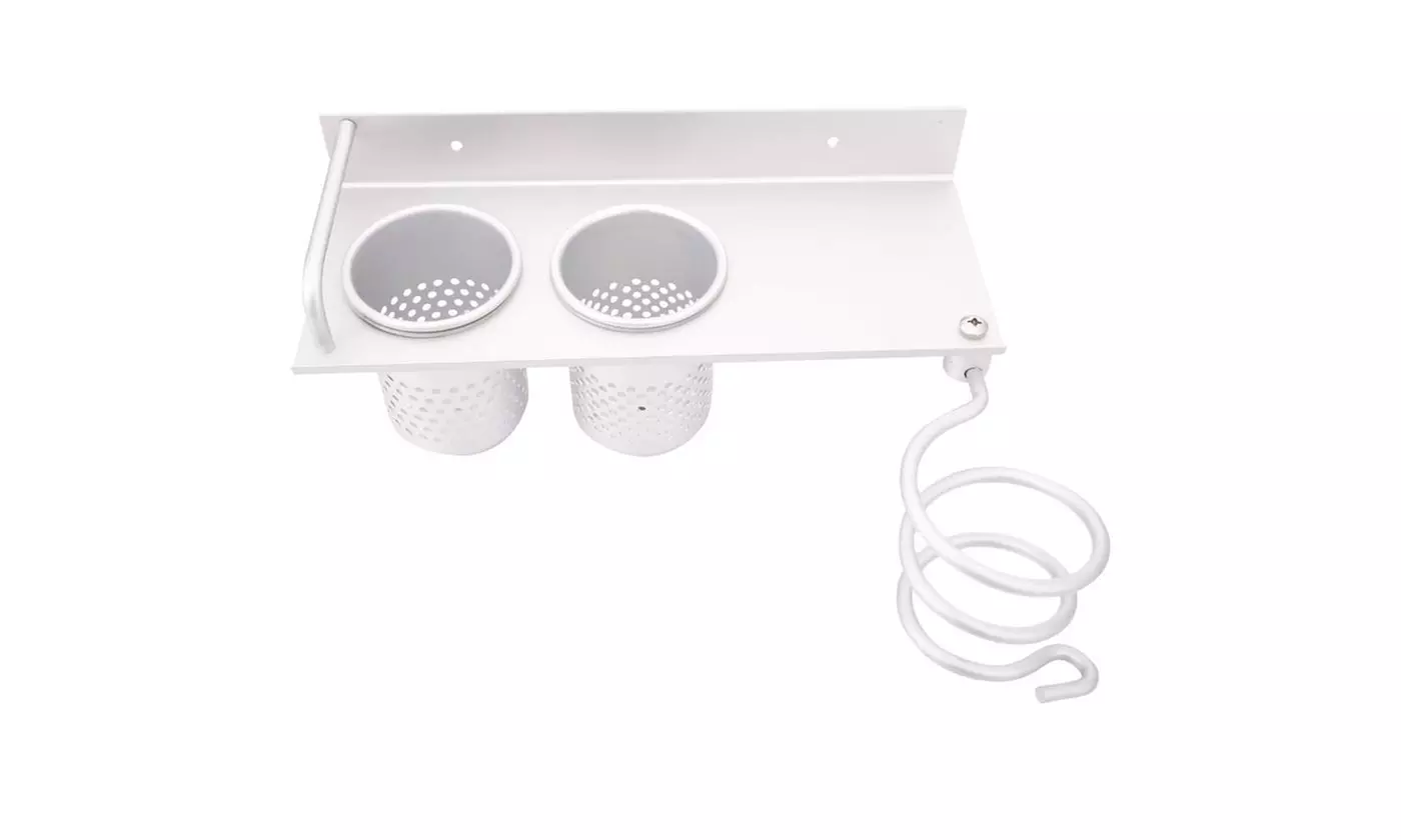 Wall Mounted Aero Aluminum Toothbrush Hair Dryer Organizer Holder Storage Rack  - Primary Image