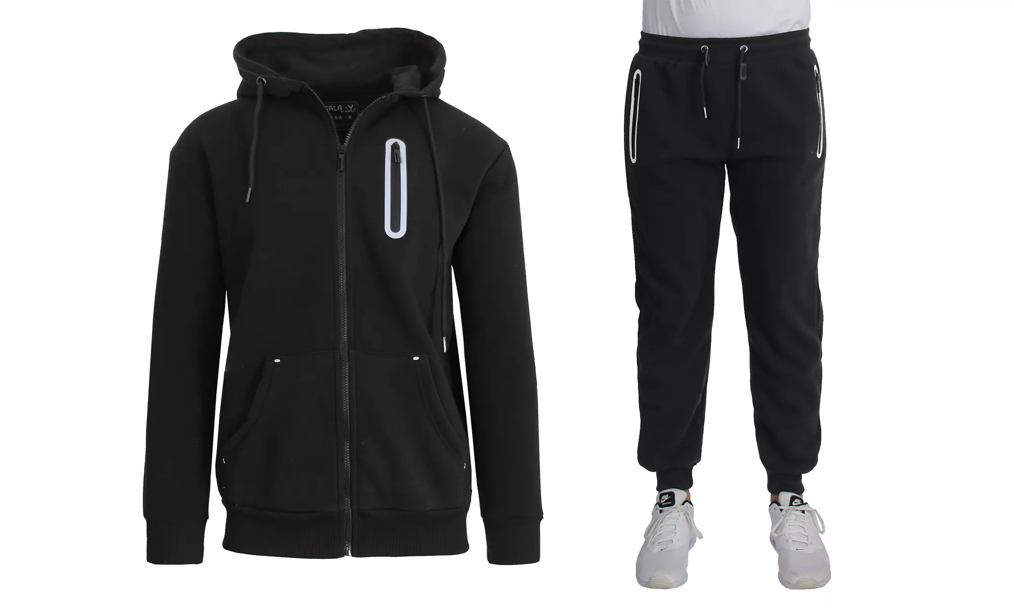 Men's Fleece-Lined Full-Zip Hoodie & Jogger 2-Piece Set (Multiple Styles) S-2XL