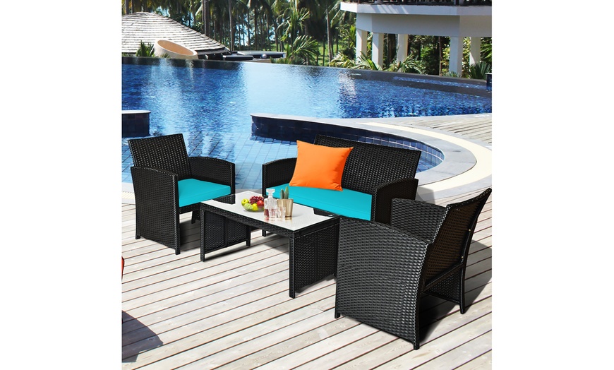 Up To 56% Off On Costway 4PCS Patio Rattan Fur... | Groupon Goods