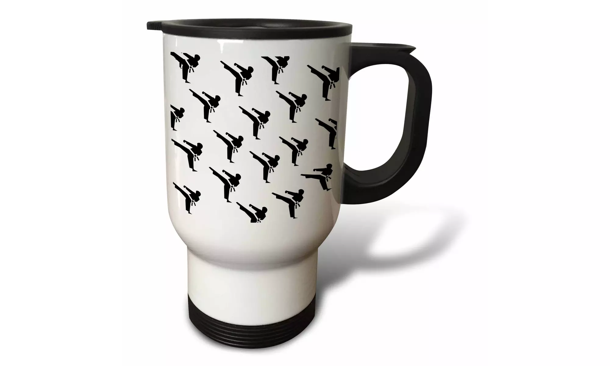  Travel Mug Print of Cartoon Karate Repeat Toss - 14oz  - Primary Image