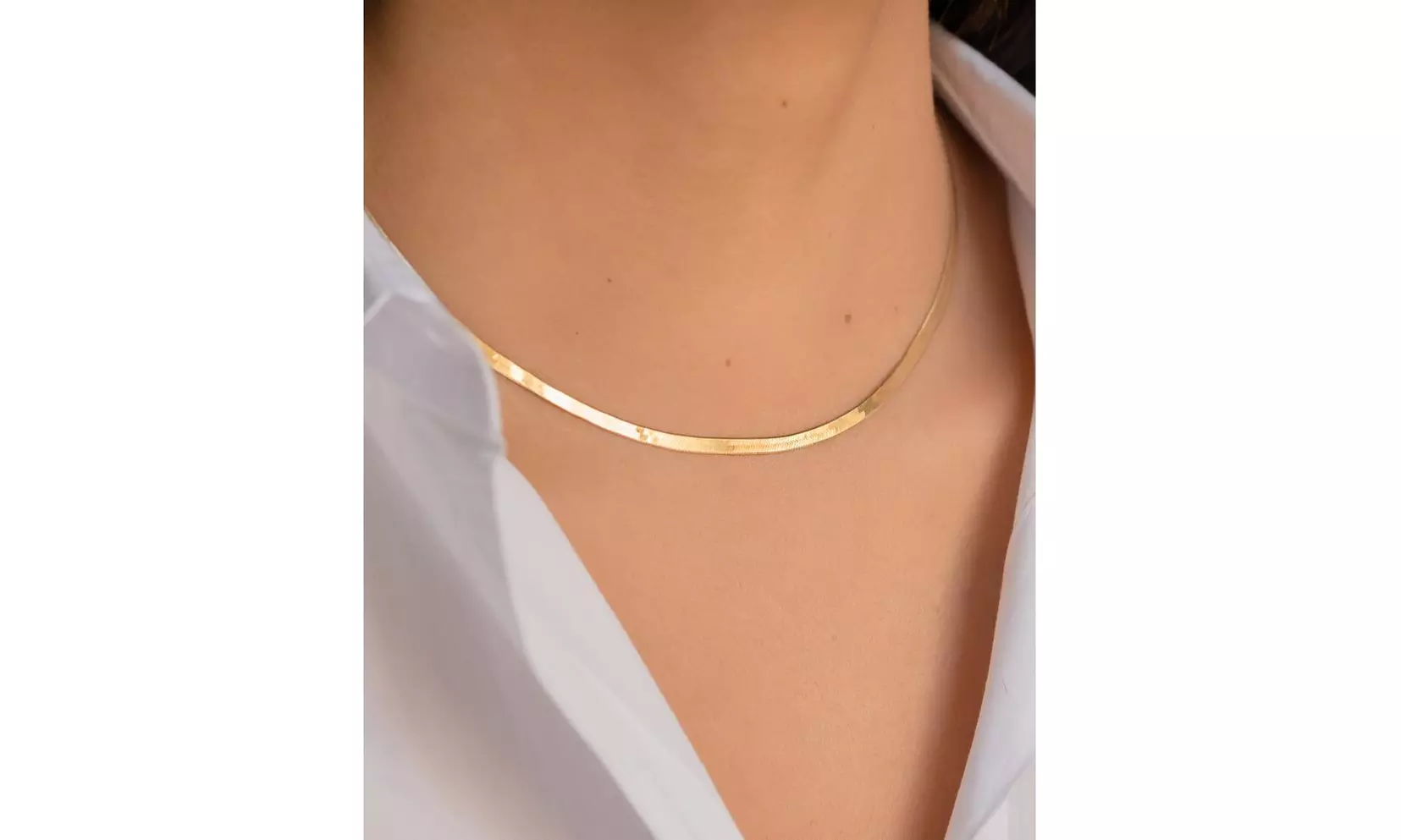 Sterling Silver Flexible Herringbone Chain Necklace