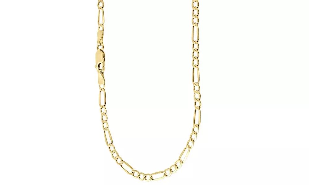 Men's 4.2MM Figaro Chain Necklace in 14K Solid Gold by Moricci - Primary Image