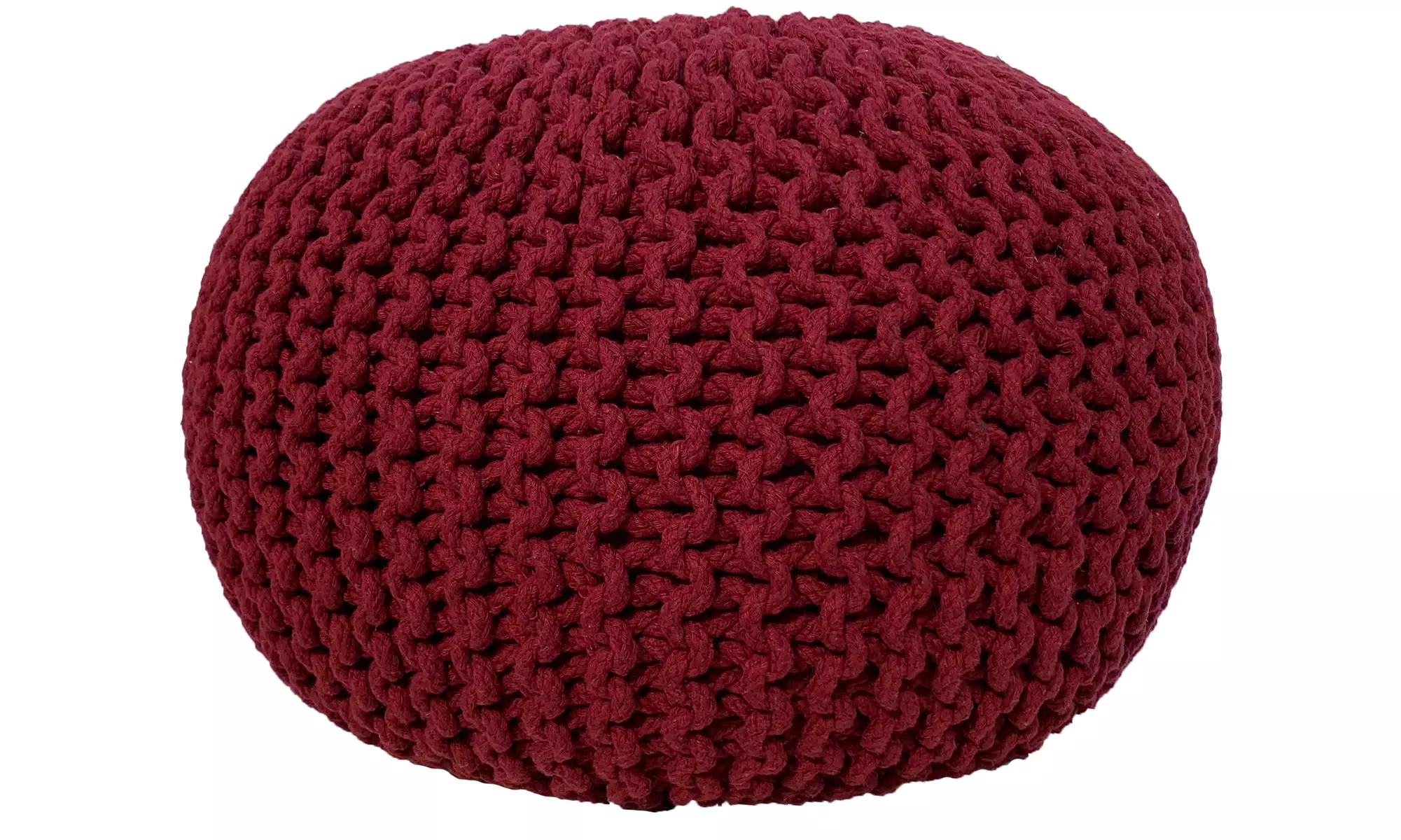 Hand Knitted Cable Style Dori Pouf - Floor Ottoman Truly one of a Kind Seating - Second Medium