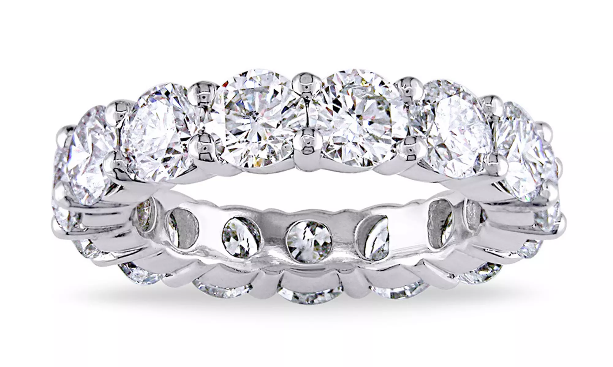 6 CTW 18k white gold plated luxury eternity band