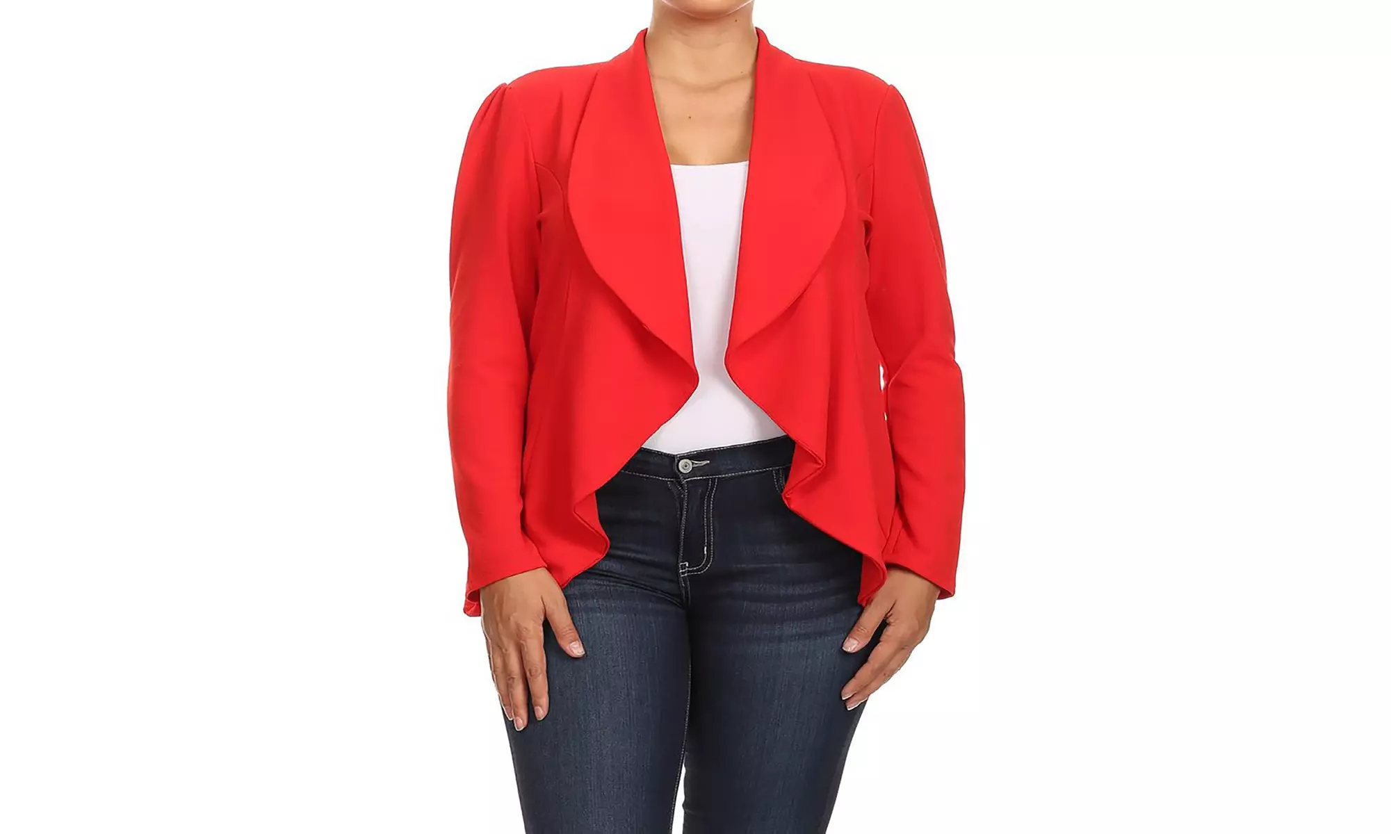 MOA Collection Womens Open Front Blazer with Plus Size