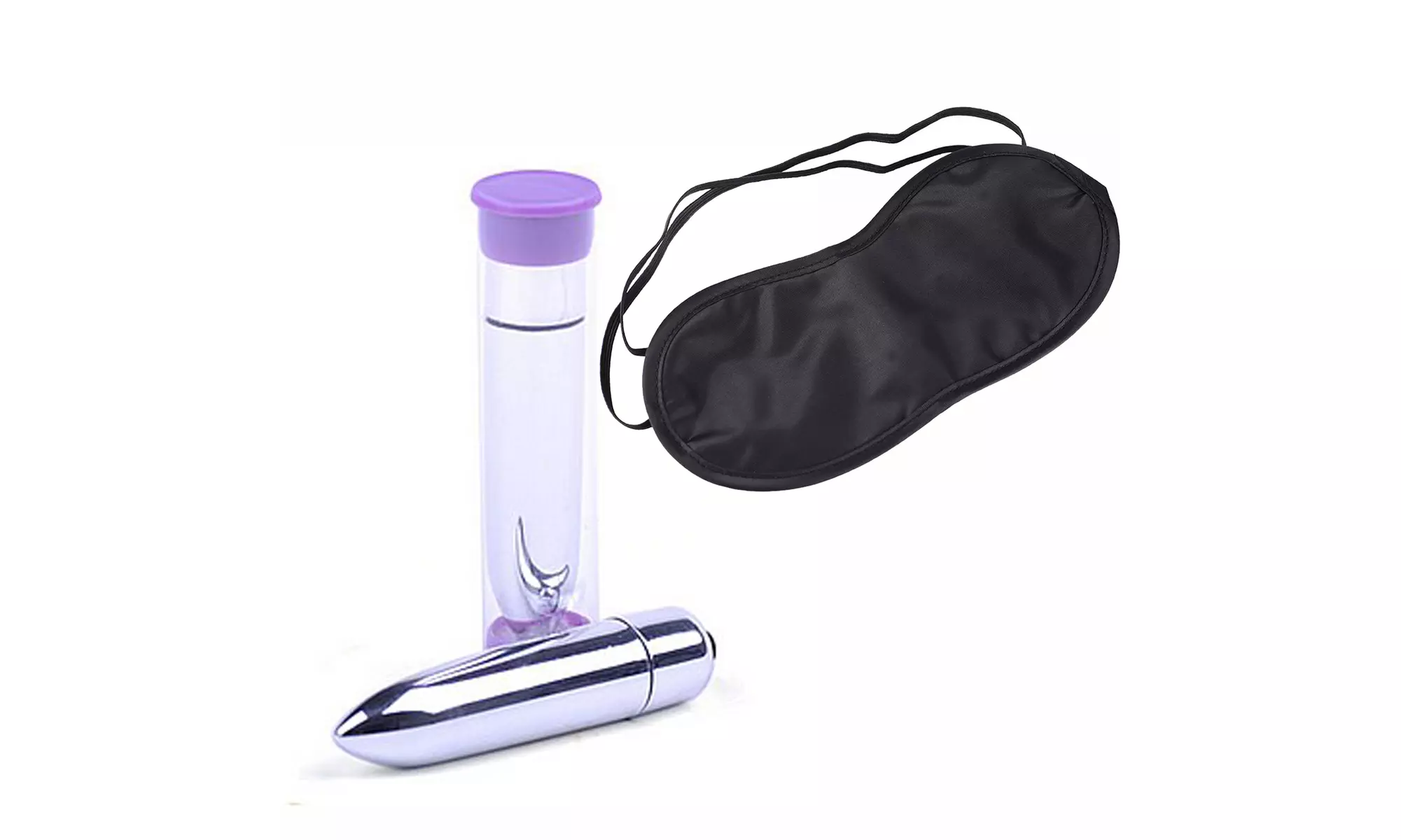 Portable Mini Silver Bullet Vibrator Finger Massager Blindfold Lubricant Kit - Primary Image