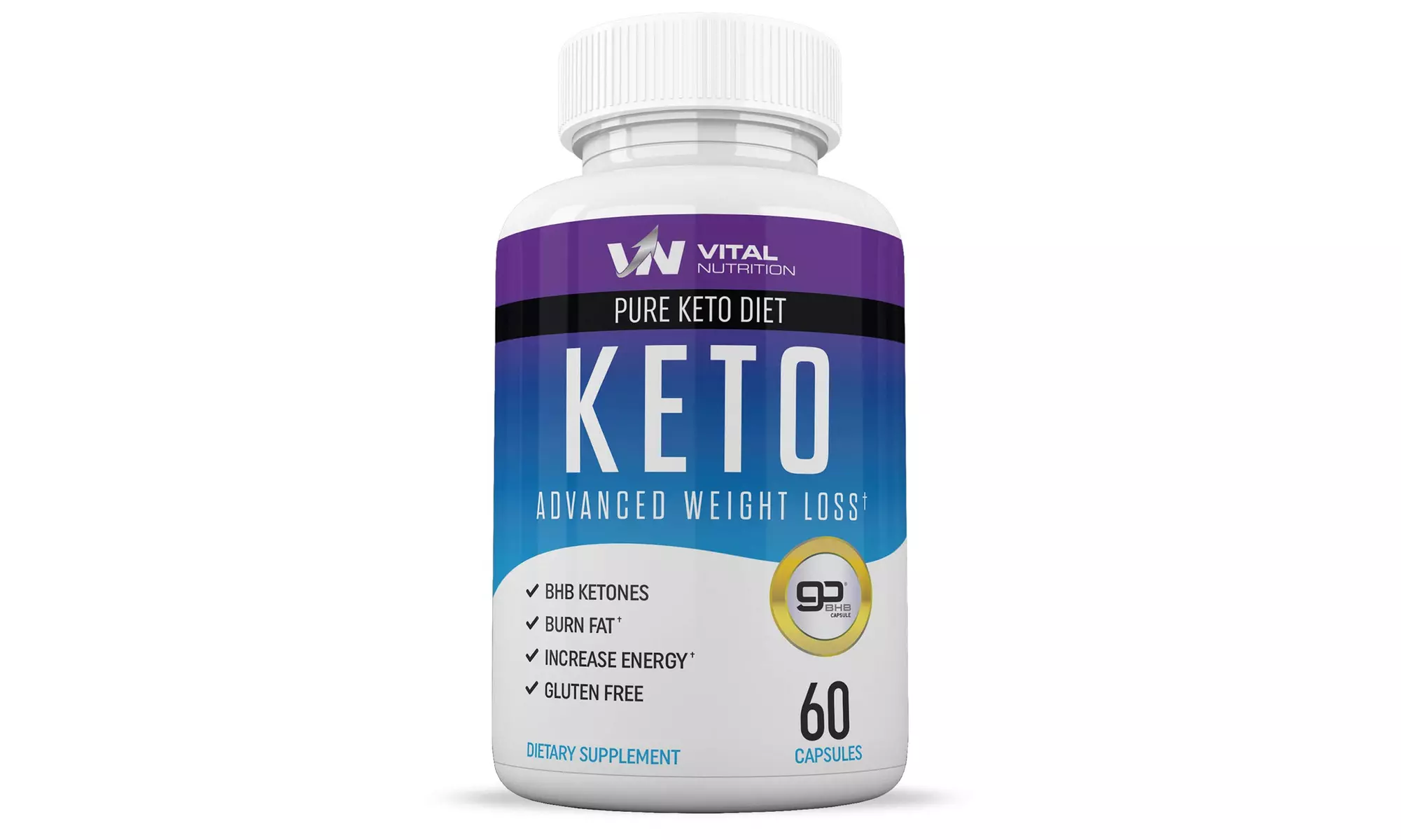 Pure Keto Diet Pills - Ketosis Supplement to Burn Fat Fast 60 Capsules  - Primary Image