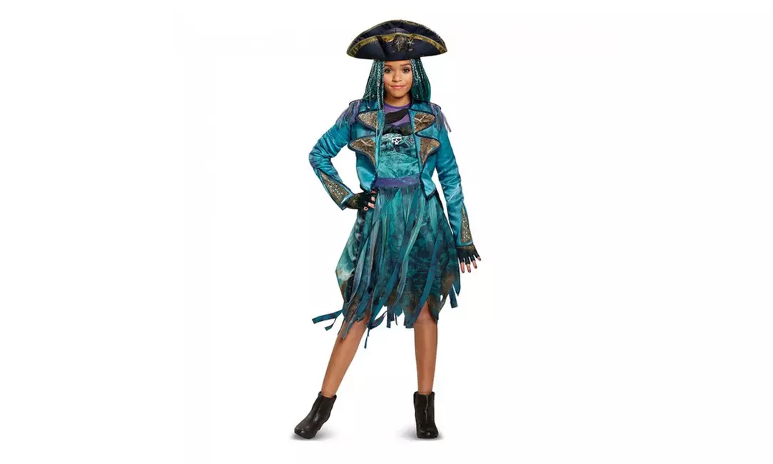 Disguise Uma Deluxe Descendants 2 Costume, Teal - Primary Image