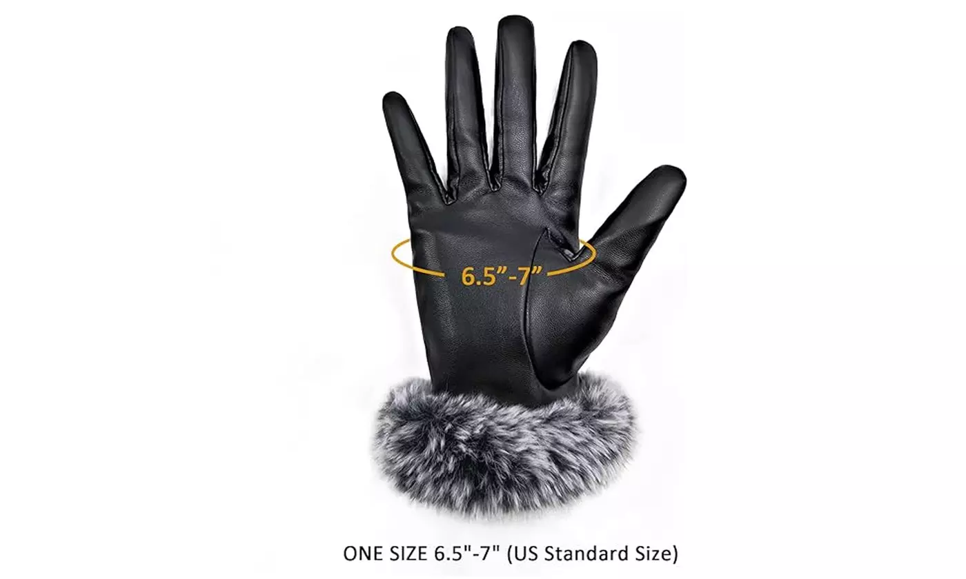 Women's Winter Warm Faux Fur Touchscreen Gloves