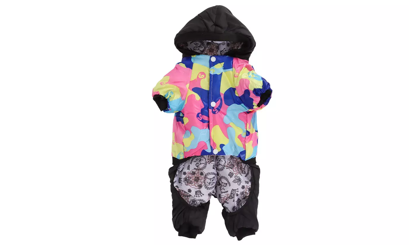 Waterproof Dog Raincoats with Hood Windproof Cozy Warm Cold Weather Jacket