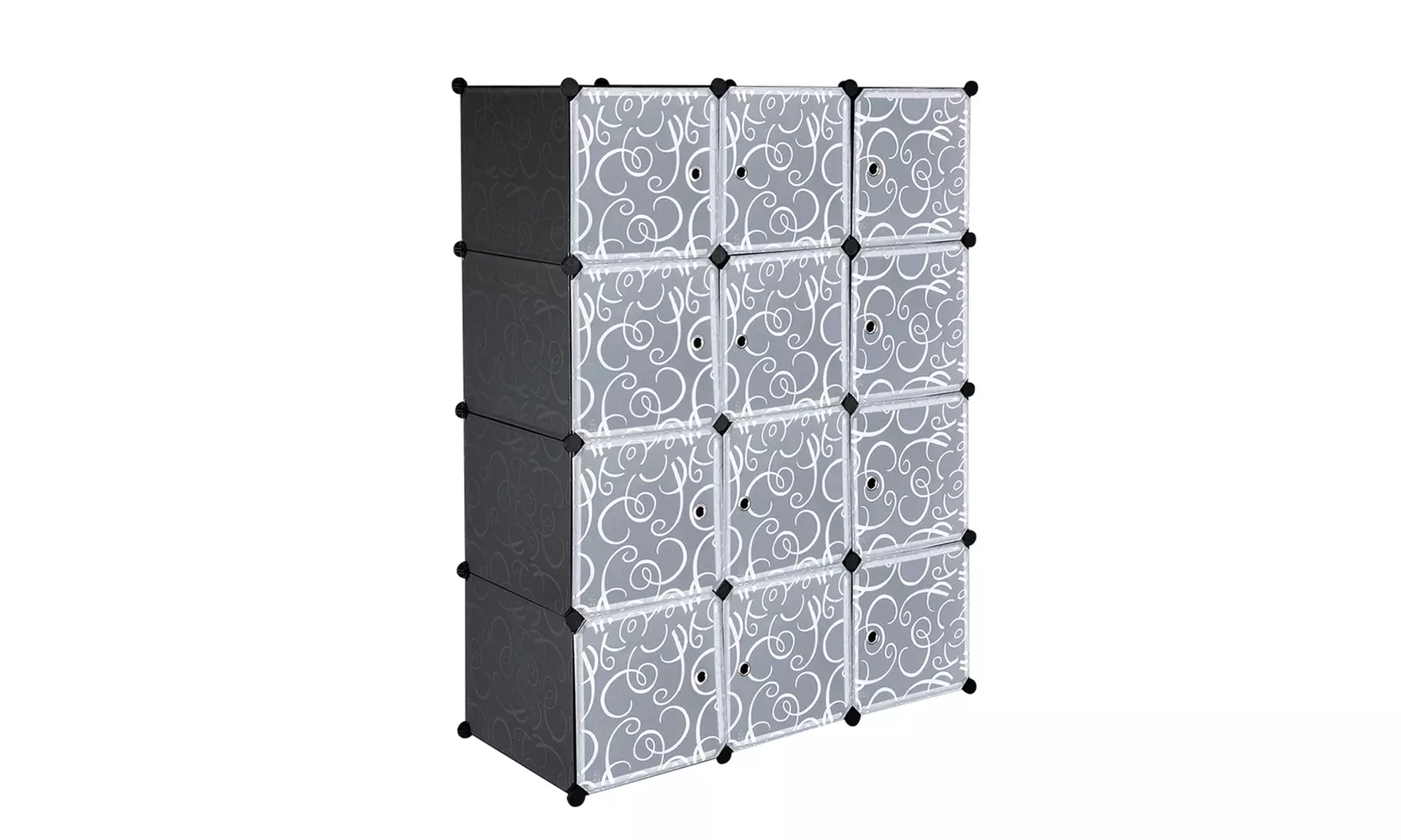 12-Cube Shelves with Doors, Modular Bookshelf Units, Clothes Storage Shelves - Primary Image