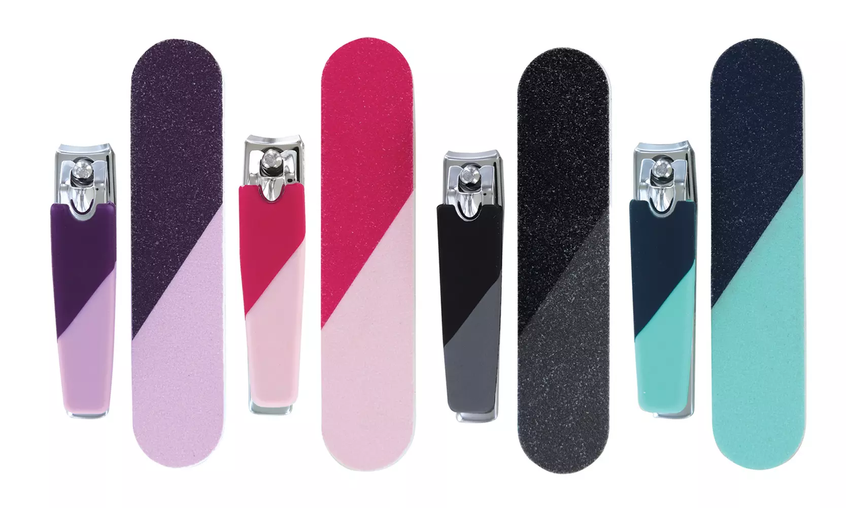 Compact No-Slip Silicone Grip Clipper and Nail Filer Bundle (4-Pack) - Primary Image