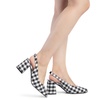 Image 7: Celebrity NYC Gingham Check Heeled Sling back