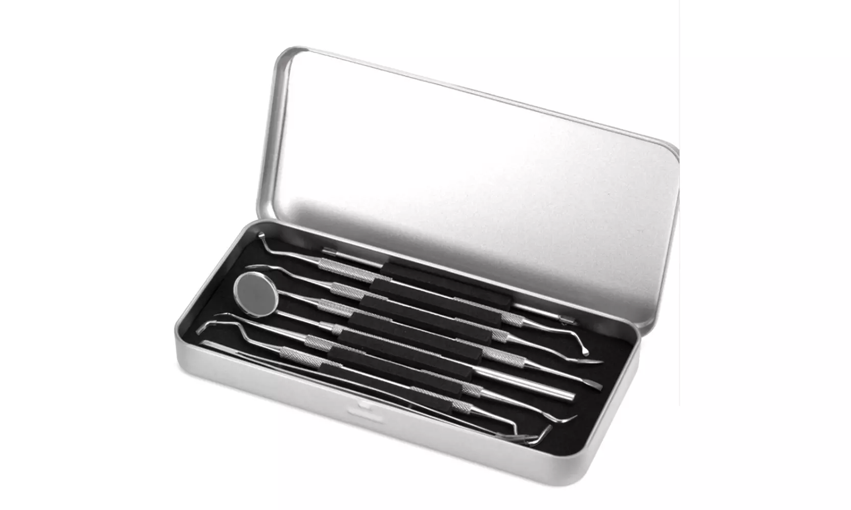 7 Pack Teeth Cleaning Tools Stainless Steel Dental Scraper Tooth Set with Case - Primary Image