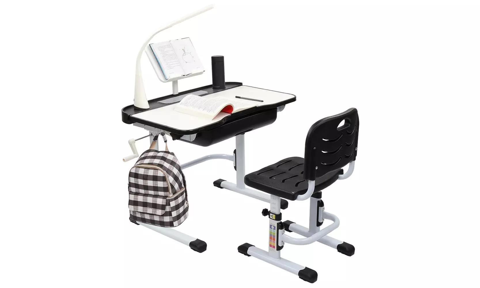 Kids Functional Desk and Chair Set, Height Adjustable Children School Study Desk - Primary Image